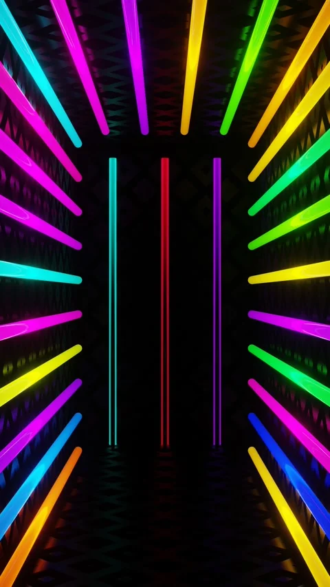 Overflows of neon lights in the festive box Stock Footage 209540438