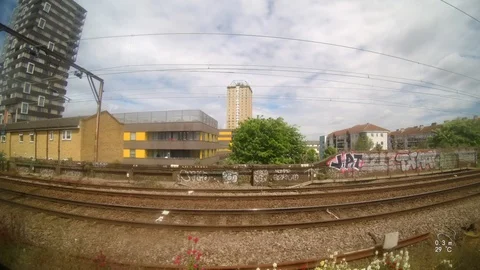 Overground rail, Wide angle , 4K Stock Footage 109498381