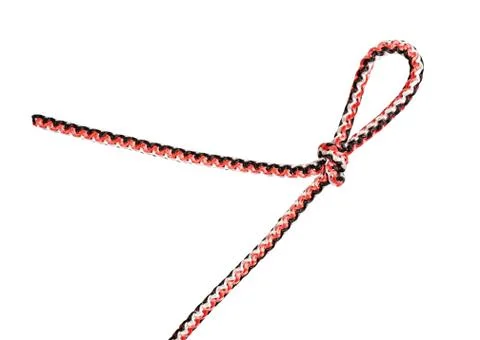 Overhand knot with draw-loop on synthetic rope Foto stock