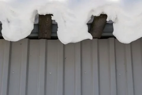 Overhanging figured snow Stock Photos