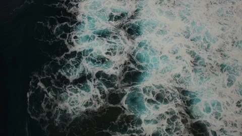 Overhead abstract shot of ocean waves breaking Stock Footage 96731763