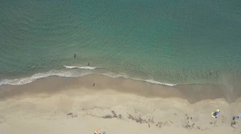 Overhead Aerial Beach View Stock Footage 67556956
