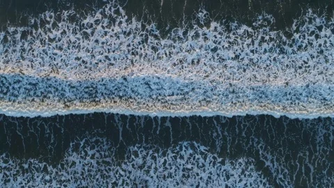 Overhead Aerial Drone Footage Of Serene Ocean Waves Stock Footage