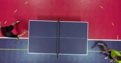 3D animation Ping pong game on blue back, Stock Video