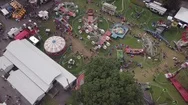 Overhead Aerial View Carnival Rides Stock Footage