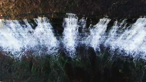 An overhead aerial view of waterfall. Stock Footage 152051851