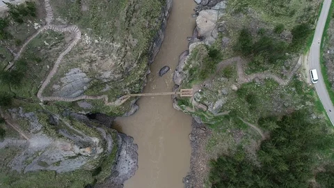 Overhead angle of Q'eswachaka bridge Stock Footage 112219371