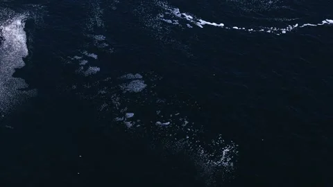 Overhead Atlantic Ocean aerial, open water, cinematic grade Stock Footage 339181130