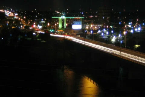 Overhead Austin Bridge Timelapse Stock Footage 100196