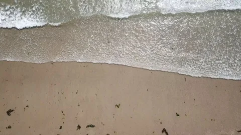 Overhead Beach Ocean Waves and Tide Stock Footage 92911089