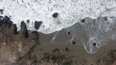 Overhead Beach Waves Stock Footage 81560215