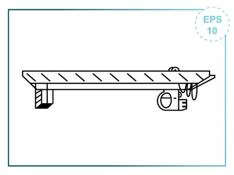 Overhead bridge crane icon. Double Girder Electric Overhead Travelling Crane Stock Illustration