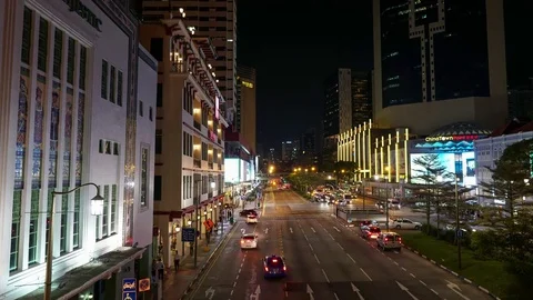 Overhead Bridge Timelapse in Singapore Stock Footage 83704130