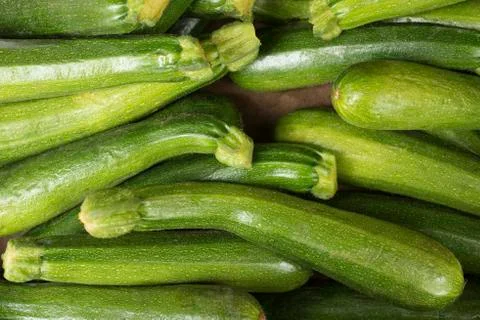 Overhead of a Bunch of Courgettes for Backgrounds Stock Photos
