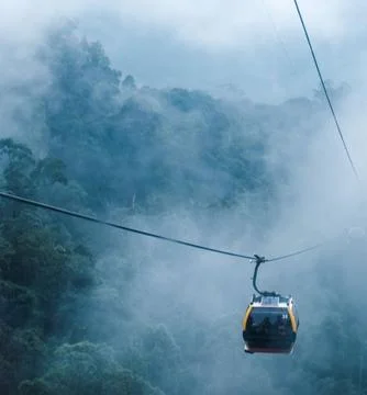Overhead Cable Car Against Clear Sky Stock Photos
