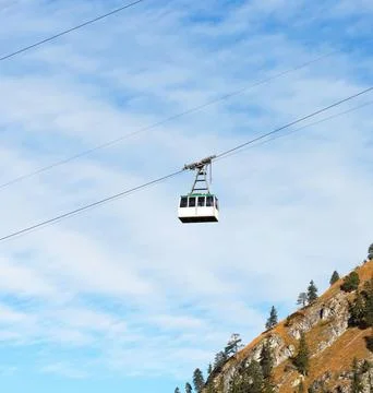 Overhead Cable Car Against Clear Sky Stock Photos