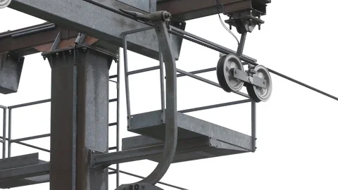 Overhead cable car moving on the wheel Stock Footage 76005185