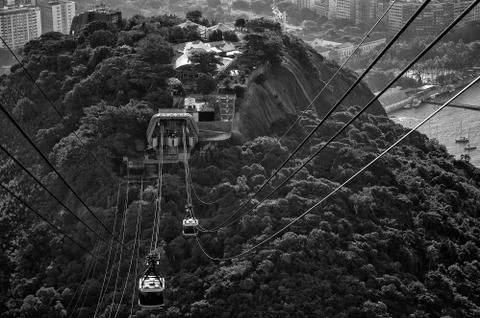 Overhead cable car Foto stock