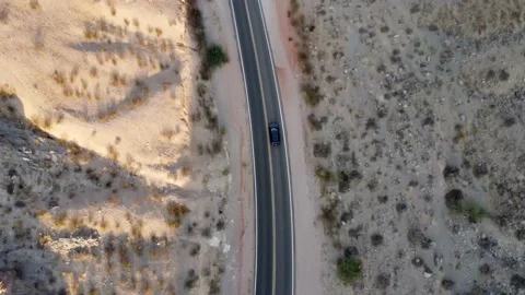 Overhead Car Desert Video stock 196822926