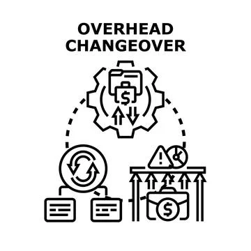 Overhead changeover concept for business process optimization Stock Illustration