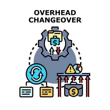 Overhead changeover concept for business process optimization Stock Illustration