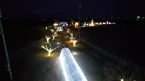 Overhead of Christmas light park Stock Footage 240221292