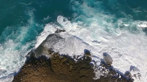 Overhead coast shot Stock Footage 92353047