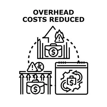 Overhead costs reducing strategy and business optimization Stock Illustration