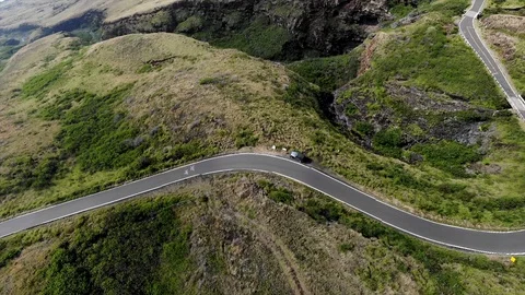 Overhead Couple Enjoying View While Off Roading with Jeep Stock Footage 99517468