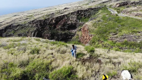 Overhead Couple Enjoying View While Off Roading with Jeep Stock Footage 99517650