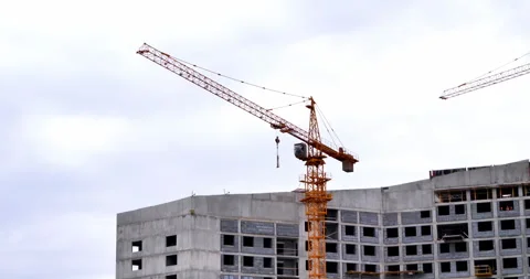 Overhead Crane at Construction Site Stock Footage 279503077