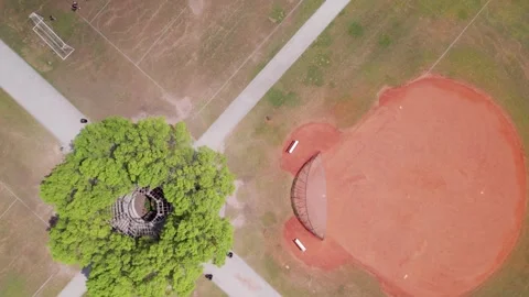 Overhead Crane Drone Shot of Baseball Fields Stock Footage 292918778