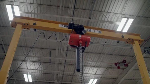 OVERHEAD CRANE IN FACTORY 스톡 동영상 108046756