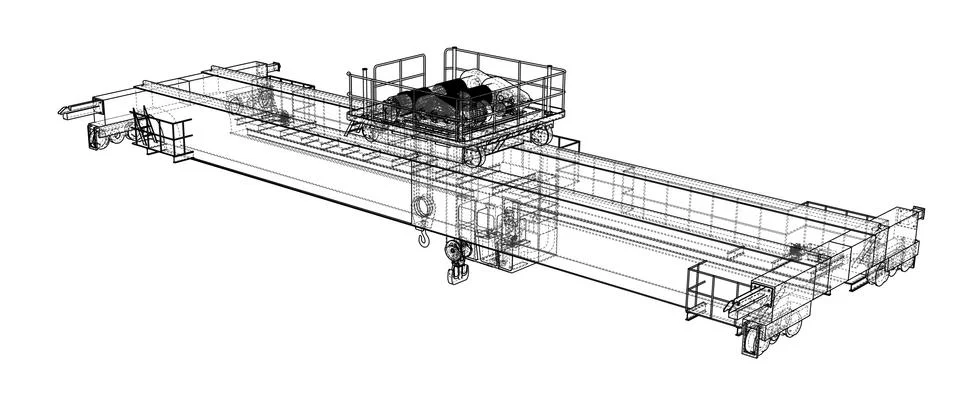 Overhead crane sketch. Vector 库存插图