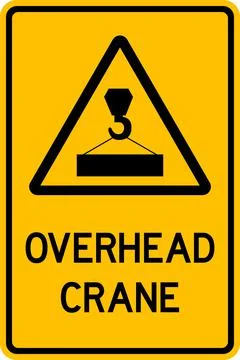 Overhead crane warning sign. 스톡 일러스트