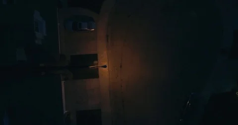 Overhead Down Street Lamp Stock Footage 95901806