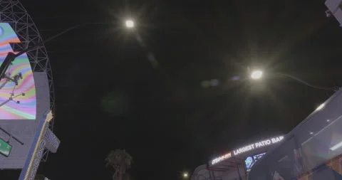Overhead driving plate - 4th Street at Fremont Street, Las Vegas Stock Footage 294356985