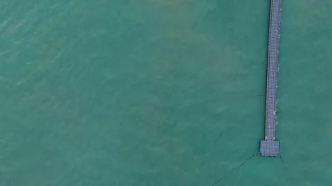 Overhead drone geometric dock pattern by the sea Thailand Stock Footage 331478803