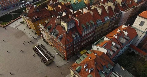 Overhead Drone Shot Of Blocks In Old Town Stock Footage 86271186