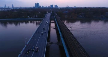 Overhead Drone Shot Of Bridge Stock Footage 86122726
