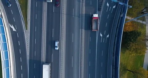 Overhead Drone Shot Of Freeway Stock Footage 86025951