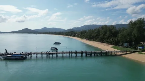 Overhead drone shot in Koh Samui Beach, Thailand 스톡 동영상 313251996