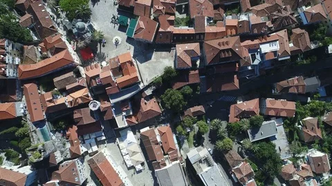 Overhead drone shot of old town of Herceg Novi in Montenegro Stock-Footage 85448334
