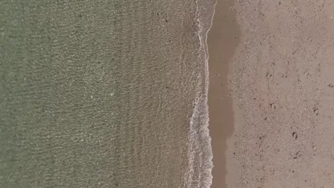 Overhead Drone Shot of pristine clear beach with waves and palm trees 動画素材 279752690