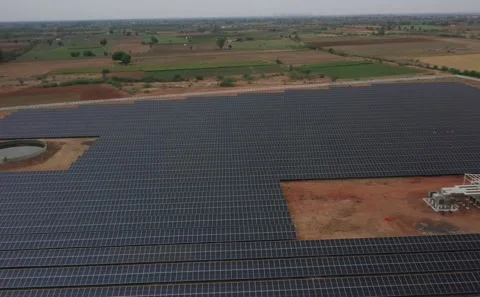 Overhead drone sweep across a patchwork of agricultural lands featuring rich Stock Footage 341687515