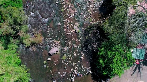 Overhead drone travel over a river in Central America Stock Footage 101313338
