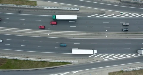 Overhead Drone View Of Highway Traffic Rush Stock Footage 92730246