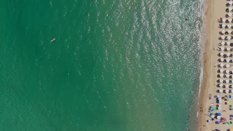 Overhead drone view of Obzor coastline and sea in Bulgaria Stock Footage 344463090