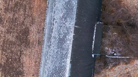 Overhead drone view of old barn Stock Footage 299049223