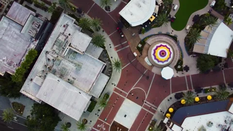 Overhead drone view of outdoor mall area Stock Footage 240256111
